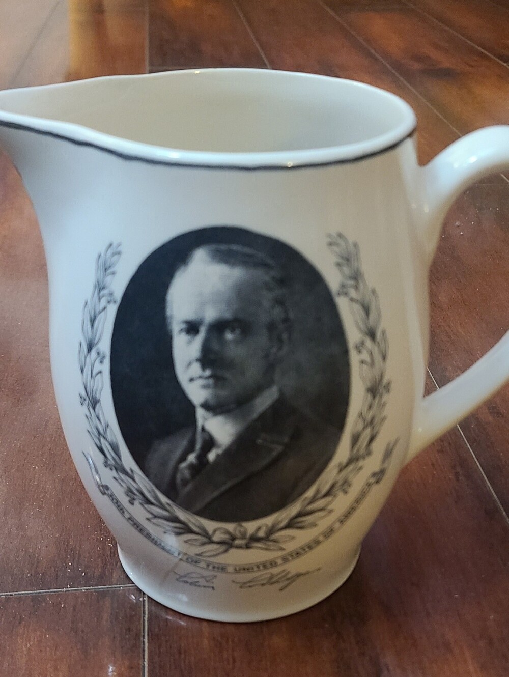 Vintage Jonroth Staffordshire Pitcher Calvin Coolidge Vermont Speech Mint